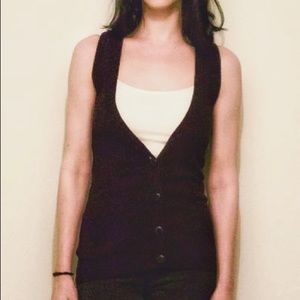 MILEY CYRUS black button-down vest